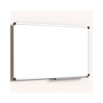 Whiteboard,  90x60 cm, mit 40 cm Ablage, Stahl weiß, 